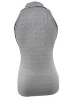 Women'S Sexy Slim Fit Zip-Up Sleeveless Tank Top - Black Stretchy Polyester-Spandex Blend, Stand-Up Collar With Zipper Detail, Lightweight 180Gsm Summer Casual Shirt, Hand Wash Only - Image 4
