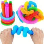 12-Pack Multicolor Sensory Tube Toys, Plastic Fidget Toys For Stress Relief, Fine Motor Skills Development, Adhd & Autism Support, Creative Gift Basket Fillers For Boys & Girls - Image 6