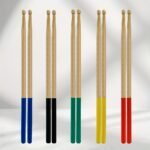 5A Maple Wood Tip Drumsticks With Non-Slip Rubber Handle: Perfect For Beginners - 5 Colors Available!