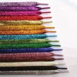 1 Pair Glitter Colorful Fashion Sneakers Flat Shoelaces Shoestrings For Sneakers Skates Sport Shoes Boots