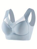 Women'S Wireless Sports Bra With High Elasticity & Thin Molded Cups - No Underwire, Side Coverage, Push-Up Support For Yoga, Running, Gym - Soft Pink, Elegant Design, Machine Washable, Strapless Bra - Image 3