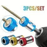 3Pcs Magnetic Bit Holder Set - Non-Slip Alloy Electric Magnetic Ring Screwdriver Bits With Strong Magnet Rings For Phillips Bits