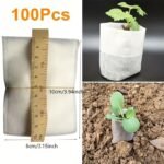 100Pcs, Seed Nursery Bags: Non-Woven Fabric Pots For Home Garden Supply And Soil Transplant Pouches - 8.0X10.01Cm - Image 7