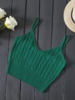 Valentine'S Day Knitted Cami Crop Top, Versatile Sleeveless Casual Top For Spring & Summer, Women'S Clothing - Image 7