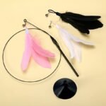 Cat Teaser Wand With Bell Long Pole Suction Cup Feather Goose Feathers - Image 6