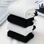 6 Pairs Men'S Thick Mid-Calf Socks - Soft Warm Winter Crew Socks With Black Stripes, Solid Color Casual Dress Socks For Autumn & Winter, Hand Wash Only, Comfortable Sock Design - Image 6