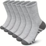 Pack Of 6 Pairs Large Size Rubber Calf Basketball Sports Mid-Cut Socks Men'S Solid Color Long Stockings - Image 9