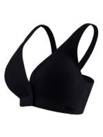 Simple Solid Seamless Buckle Front Bra, Comfy & Breathable Bra, Women'S Lingerie & Underwear - Image 4