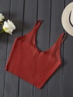 Casual Sexy Solid Color Mesh Spaghetti Strap Vest Top For Women - Image 8