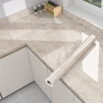 1 Roll Self-Adhesive Marble Texture Kitchen & Bathroom Wallpaper - Removable Peel & Stick Film With White/Gray/Black Marble Pattern, Glossy Finish, Easy Application For Countertops, Walls, Sinks, Shower Doors - Durable Surface Protector, Scratch &, Easy Clean, Peelable Film, Textured Surface, Seamless Matching, Suitable For Cabinets & Desks, Modern Marble Design - Image 13