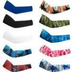 2Pcs Arm Sleeves - Warm, Cooling, Sports Sleeve Hand Covers For Running, Fishing, Cycling | Durable Textile Material, Black With Colorful Patterns, Hand Washable, Sports Armwear | Patterned Sleeve | Woven Texture - Image 8