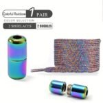 1 Pair No Tie Shoe Laces Colorful Buckle Shoelaces Light Colorful Fashion Without Ties Elastic Laces For Casual Shoes And Sports Shoes - Image 9