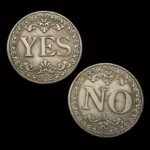Popular Choice Decision-Making Lucky Coin - Double-Sided Yes/No, Antique Silvery-Gray With Ornate Floral Design, Collectible Souvenir Badge, Perfect Gift - Image 3