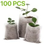 100Pcs, Seed Nursery Bags: Non-Woven Fabric Pots For Home Garden Supply And Soil Transplant Pouches - 8.0X10.01Cm - Image 5