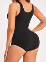 Plus Size Simple Shapewear, Women'S Plus Seamless Solid Tummy Control Full Body Shaping Slimming Leotard Jumpsuit - Image 5