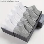 5/10/12 Pairs Unisex Comfort Ankle Socks - Soft Black Polyester Blend, Solid Color Low-Cut Design For Men & Women, Machine Washable, Cute Socks - Image 9