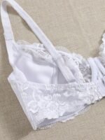 Women'S Elegant Bra, Plus Size Contrast Lace Non Padded Ultra-Thin Mini Bow Underwire Bra - Image 2