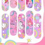 20/50/80 Pack Pink Cartoon Band-Aids With Rainbow, Unicorn, Butterfly & Heart Designs - Soft Adhesive Wound Coverings For Cuts, Scrapes & Light Injuries, Cute Bandages, Playful Design, Flexible Bandages - Image 6