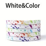 1 Pair Ink Splashing Lazy Free Tie Elastic Shoelaces, Elastic Multicolor Shoelaces With 4Pcs Metal Press Buckles - Image 14