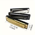 1Pc 10 Holes Harmonica Mouth Organ Puzzle Musical Instrument Beginner Teaching Playing Gift Copper Core Resin Harmonica - Image 2