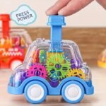 Interactive Transparent Gear Toy Car With Moving Parts - Push-Forward & Press-Play Mechanism, Durable Plastic Construction, Color-Changing Gears, Educational Learning For Boys & Girls, Educational Toy | Interactive Design | Color Changing Gears - Image 4