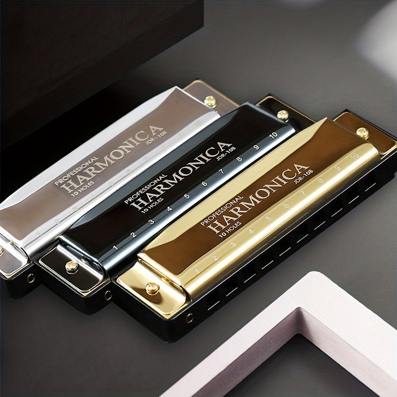 product-Fancyalgo-VirtualModelMatting-fc06d1de54acf12a25f2865dbb3b8ade.jpg Jdr Blues Harmonica, 10-Hole C-Key, Professional Performance Grade Instrument For Beginners, Stainless Steel With Polished Finish, Classic Style, Includes Case - Image 1