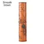 Creative Treasure Map Retro Pencil Case Leather Large Capacity Roll Pencil Bag Embossed Buckle Simple Stationery Box Roll Portable Pencil Drawing Bag Pen Holder - Image 19