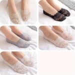 5-Pack Women'S Non-Slip Boat Socks - Floral Lace-Like Pattern, No-Slip Grip & Secure Fit, Soft Pastel Pink/Beige Everyday & Formal Footwear - For Casual, Office, Party Events - Easy Hand Wash Care, Casual Comfort, Delicate Design, Breathable Fabric, Office Professionals - Image 8