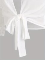 Knotted Flared Sleeve Blouse, Elegant Solid Open Front Blouse, Women'S Clothing For Coquette/Cute/Y2K Style - Image 8