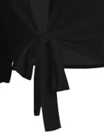 Knotted Flared Sleeve Blouse, Elegant Solid Open Front Blouse, Women'S Clothing For Coquette/Cute/Y2K Style - Image 7