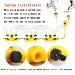 1Pc Lawn Automatic Sprinkler 360? Rotating 3 Adjustable Rotating Arms Combinable Multi-Angle Large Area Coverage For Garden Lawn Automatic Irrigation Roof Cooling, Yellow - Image 4