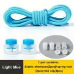 1 Pair Of Stretchy Spandex Elastic Shoelaces For Sneakers - No-Tie, Fit, 100Cm Long, Durable & Comfortable, Ideal For Sports Shoes With Pink Accents - Image 19