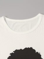 Figure Graphic Round Neck Casual T-Shirt, Short Sleeve Loose T-Shirt, Women'S Clothing - Image 4