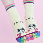 Music Festival Cartoon Print Toe Socks, Colorful Five Finger Sports Socks For Running Athletic, Women'S Stockings & Hosiery - Image 6