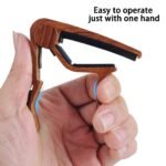 Set Of 2 Guitar Capos, Suitable For Acoustic Guitar, Electric Guitar, Bass, Black And Rosewood - Image 4