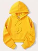 Solid Drawstring Hoodies, Casual Long Sleeve Versatile Sweatshirt, Women'S Clothing - Image 4