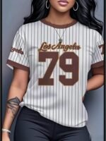 Women'S Los Angeles 79 Soft & Breathable Graphic Tee - Casual Short Sleeve Top With Durable Print, Machine Washable, Perfect For Spring/Summer, Xs To Xxl, Casual Wear Tee | Sporty Casual Wear | Comfortable Fit - Image 10