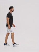 1Pc Men'S Ice Sliky Fiber T-Shirt With -7? Ice Feel Technology, Moisture-Wicking Quick-Dry High Elasticity Fabric, Breathable Gradient Mesh Design For Sports & Casual Wear - Black, All-Season Round Neck Short Sleeve Tee, Summer Activewear, Moisturewicking Fabric, High Elasticity Shirt - Image 11