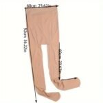 1 Pair Plus Size Ultra-Sheer Nylon Tights For Women - High Waist, Snug Fit, Anti-Snag, Summer Smooth Pantyhose, Black - Image 4