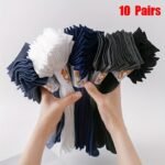 10 Pairs Of Men'S Solid Color Anti Odor & Sweat Absorption Thin Crew Socks, Comfy & Breathable Socks, For Daily & Outdoor Wearing, Spring And Summer