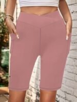Women'S High-Waisted Yoga Shorts - Quick-Dry, Compression Running Shorts With Elastic Waistband & Drawstring, Breathable Stretch Fabric, White, Workout Shorts - Image 5