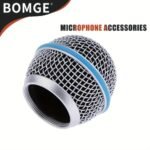 Bomge Sm58/Beta58/Beta87 Metal Mesh Replacement Head - Durable Iron Handheld Microphone Windscreen For Shure Blx4/Pgx4/Qlxd4/Slx4/Ulxd4, No Battery Needed, Professional Audio Equipment, Sleek Metallic Finish, Robust Construction