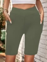 Women'S High-Waisted Yoga Shorts - Quick-Dry, Compression Running Shorts With Elastic Waistband & Drawstring, Breathable Stretch Fabric, White, Workout Shorts - Image 6
