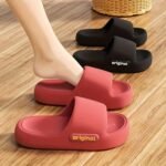 Of Lightweight Eva Slides For Women - Summer Home & Couple Use, Non-Slip, Odor-Resistant, Open-Toe Design, Flat Heel, Soft Cushioned Insole, Durable Sole, Easy To Clean, Casual Home Slippers|Open Toe Slippers|Eva Upper Material - Image 2
