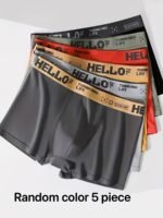 1/3/5Pcs Men'S Boxer Briefs - Soft Breathable Underwear With Elastic Waistband, Non-Slip Grip - Everyday & Formal Pants In Assorted Colors (Black/Red/Gray/) - For Gym, Office, Casual Outfits - Bulk Pack For Men, Boxer Shorts, Gym Underwear, Stylish Lettering, Comfortable Fit, Office Wear, Trendy Design, Durable Construction, Multipack Underwear, Active Lifestyle, Workout Gear, Modern Underwear, Stretchy Material, Multipack Undergarments, Fitness Enthusiasts, Daily Attire, Flexible - Image 2