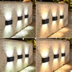 Solar-Powered Outdoor Courtyard Lamp, 10 Led Bead Wall-Mounted Decorative Fence Wash Wall Illumination, Up And Down Illumination, Ip44, Suitable For Exterior Walls, Full-Brightness Use, Energy-Efficient Led Lighting | Modern Pendant Light | Acrylic Led Lights, Outdoor Lights For Patio