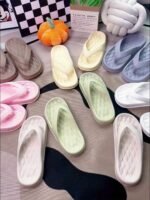 Simple Letter Print Flip Flops, Casual Clip Toe Summer Shoes, Comfortable Indoor Home Slides - Image 19