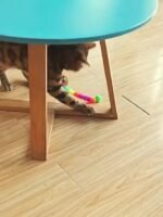 Colorful Caterpillar Plush Cat Toy With Glowing Green Eyes - Interactive Bouncy Ball Design, Soft Durable Polyester Material, Perfect For Indoor Play And Pet Entertainment, Interactive Cat Toy, Without Battery - Image 7