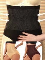 Meiyating Plus Size High-Waist Shaping Pants For Women - Seamless, Tummy Control, Breathable Mesh Fabric, Solid Color Black, Elegant Style, Hand Washable - Xl-5Xl, Plus Size Pants - Image 6