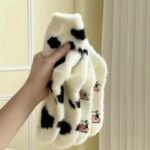 Women'S Cow Print Mid-Calf Socks - Soft Striped Ankle Socks With Black & White Cow Design, Casual & Stylish For Casual Attire, Cute Socks - Image 7